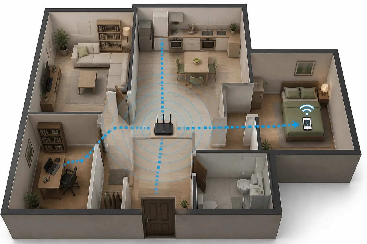zone moarte Wi-Fi în apartament și obstacole pentru semnal
